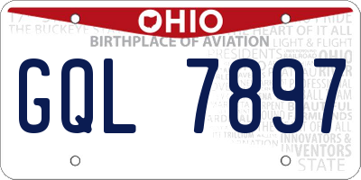 OH license plate GQL7897