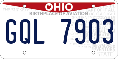 OH license plate GQL7903