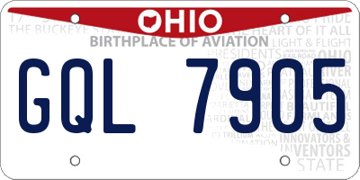 OH license plate GQL7905