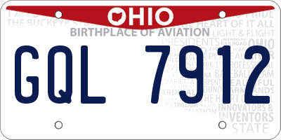 OH license plate GQL7912