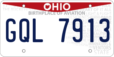 OH license plate GQL7913