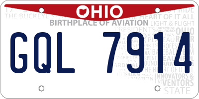 OH license plate GQL7914
