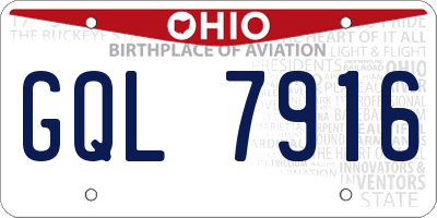 OH license plate GQL7916