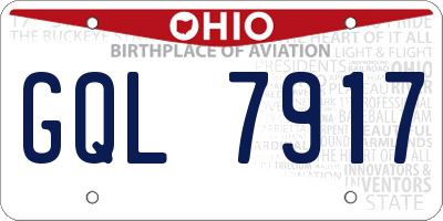 OH license plate GQL7917