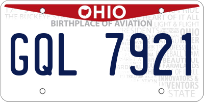OH license plate GQL7921