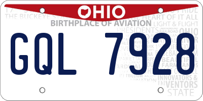 OH license plate GQL7928