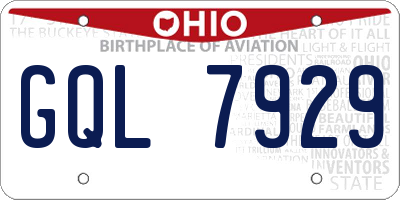 OH license plate GQL7929