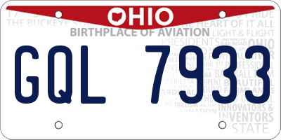 OH license plate GQL7933