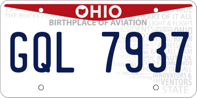 OH license plate GQL7937