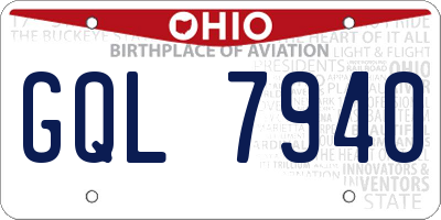 OH license plate GQL7940