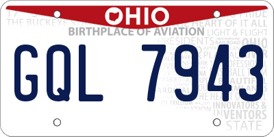 OH license plate GQL7943
