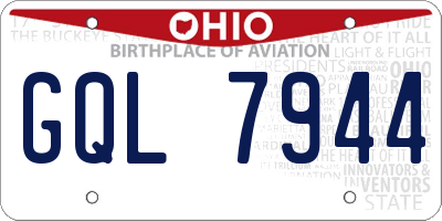 OH license plate GQL7944