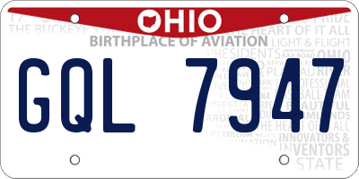 OH license plate GQL7947