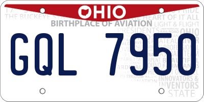 OH license plate GQL7950