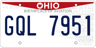 OH license plate GQL7951