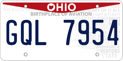 OH license plate GQL7954