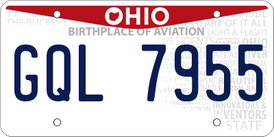 OH license plate GQL7955