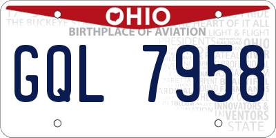 OH license plate GQL7958