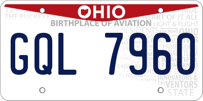OH license plate GQL7960