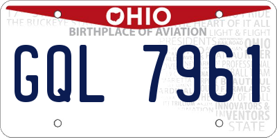 OH license plate GQL7961