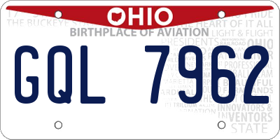 OH license plate GQL7962