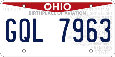 OH license plate GQL7963