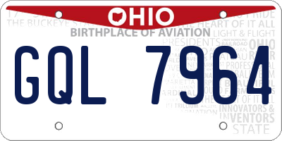 OH license plate GQL7964