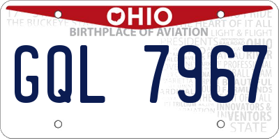 OH license plate GQL7967