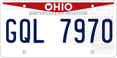 OH license plate GQL7970