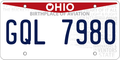 OH license plate GQL7980