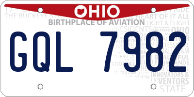 OH license plate GQL7982