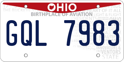 OH license plate GQL7983
