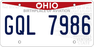 OH license plate GQL7986