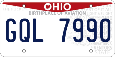 OH license plate GQL7990