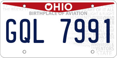 OH license plate GQL7991