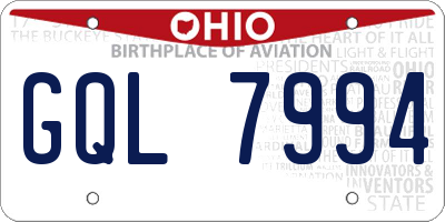 OH license plate GQL7994