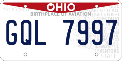 OH license plate GQL7997