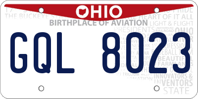 OH license plate GQL8023