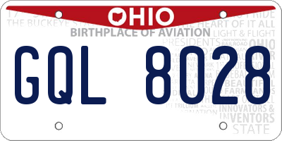 OH license plate GQL8028