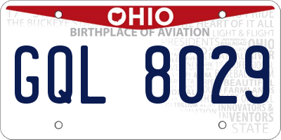 OH license plate GQL8029