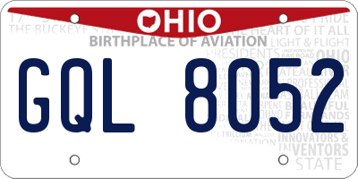 OH license plate GQL8052