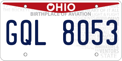 OH license plate GQL8053
