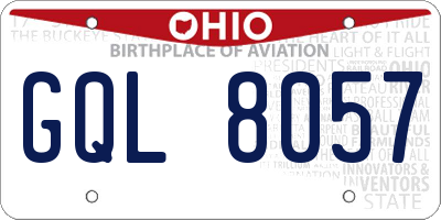 OH license plate GQL8057