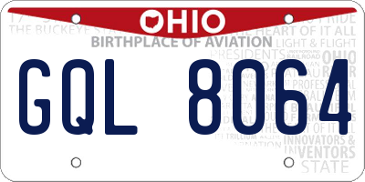 OH license plate GQL8064