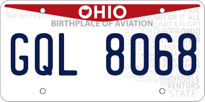 OH license plate GQL8068