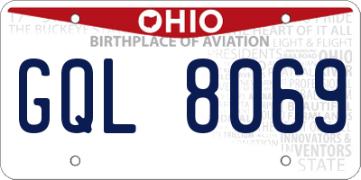 OH license plate GQL8069