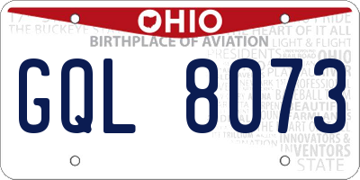 OH license plate GQL8073