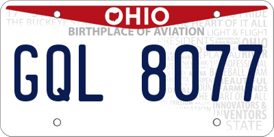 OH license plate GQL8077
