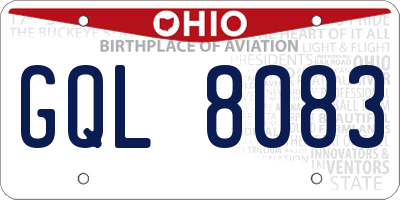 OH license plate GQL8083