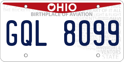 OH license plate GQL8099